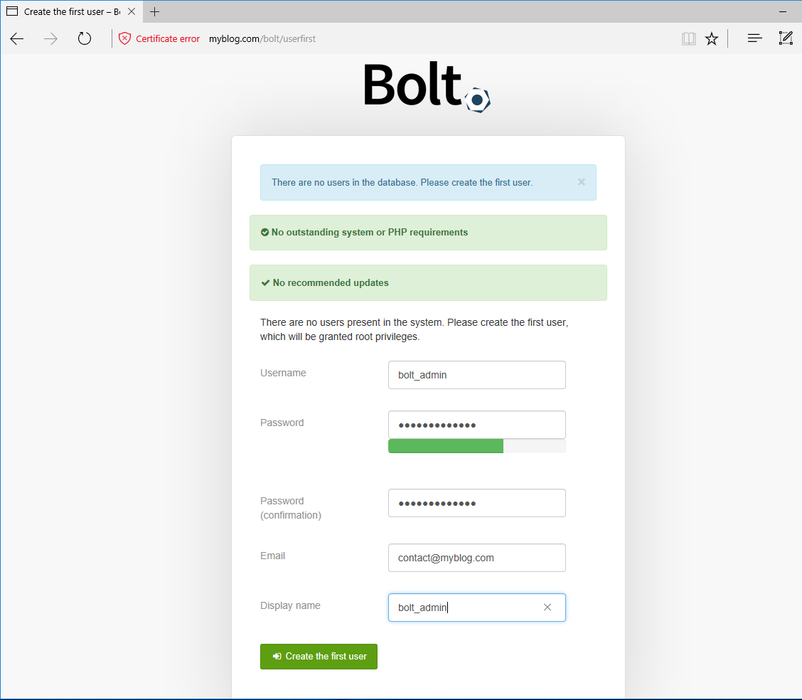 Hướng dẫn cài đặt Bolt CMS trên server Debian 9