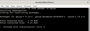 Cách cài đặt LEMP Stack trên Arch Linux